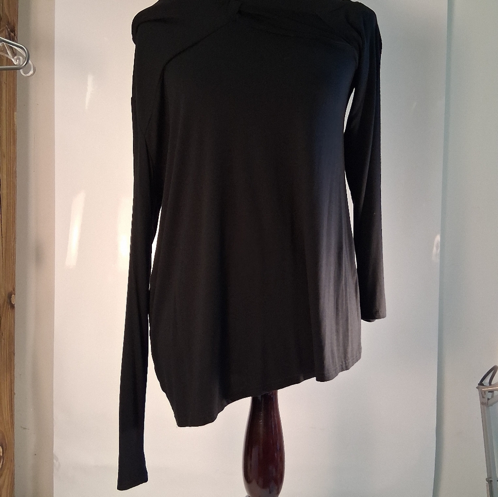 Chic Black Long Sleeve Women's Blouse